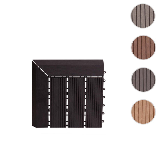 Cosmo Casa - Hoekvloertegel - Houtlook - WPC - Antraciet & Lineair - 30×30 cm