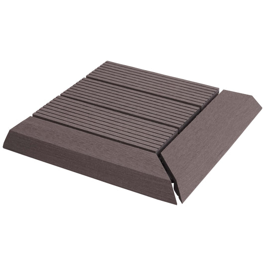 Cosmo Casa - Hoekvloertegel - Houtlook - WPC - Grijs & Lineair - 30×30 cm