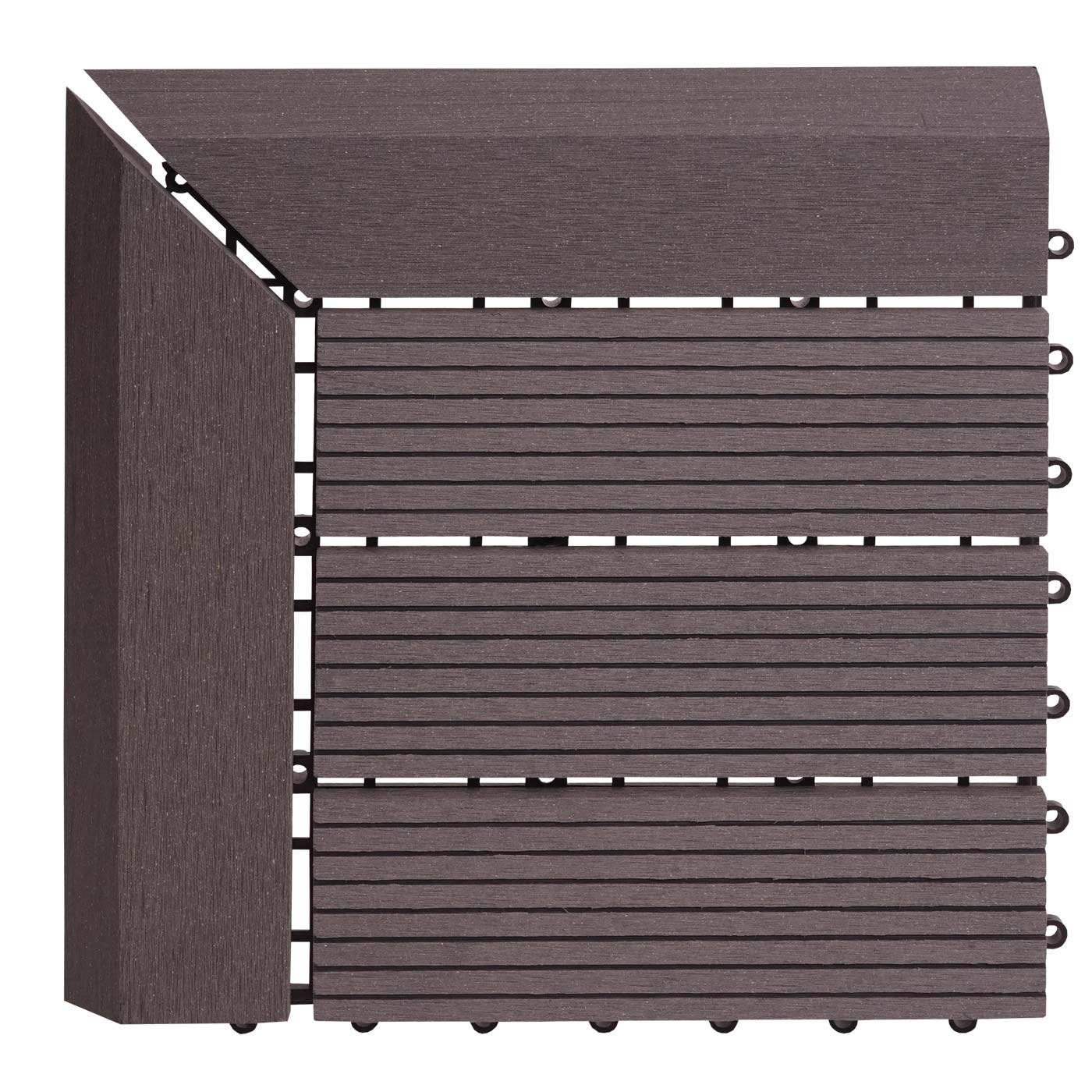 Cosmo Casa - Hoekvloertegel - Houtlook - WPC - Grijs & Lineair - 30×30 cm