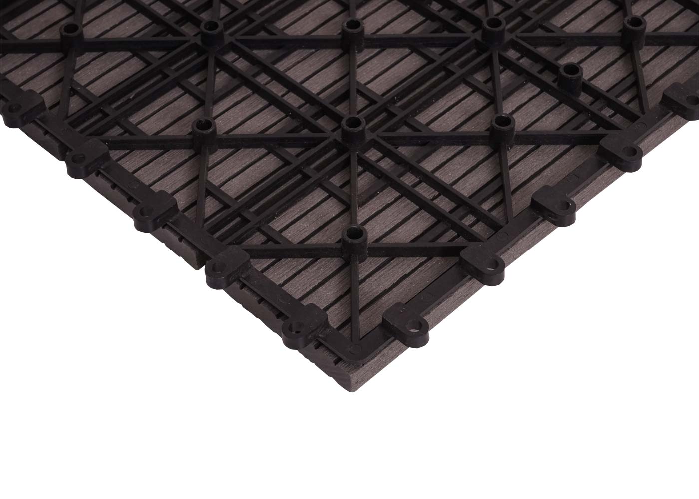 Cosmo Casa - Hoekvloertegel - Houtlook - WPC - Grijs & Lineair - 30×30 cm