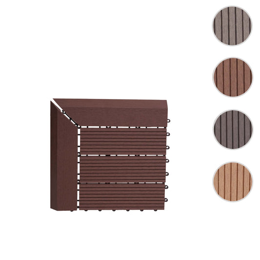 Cosmo Casa - Hoekvloertegel - Houtlook - WPC - Koffie & Lineair - 30×30 cm