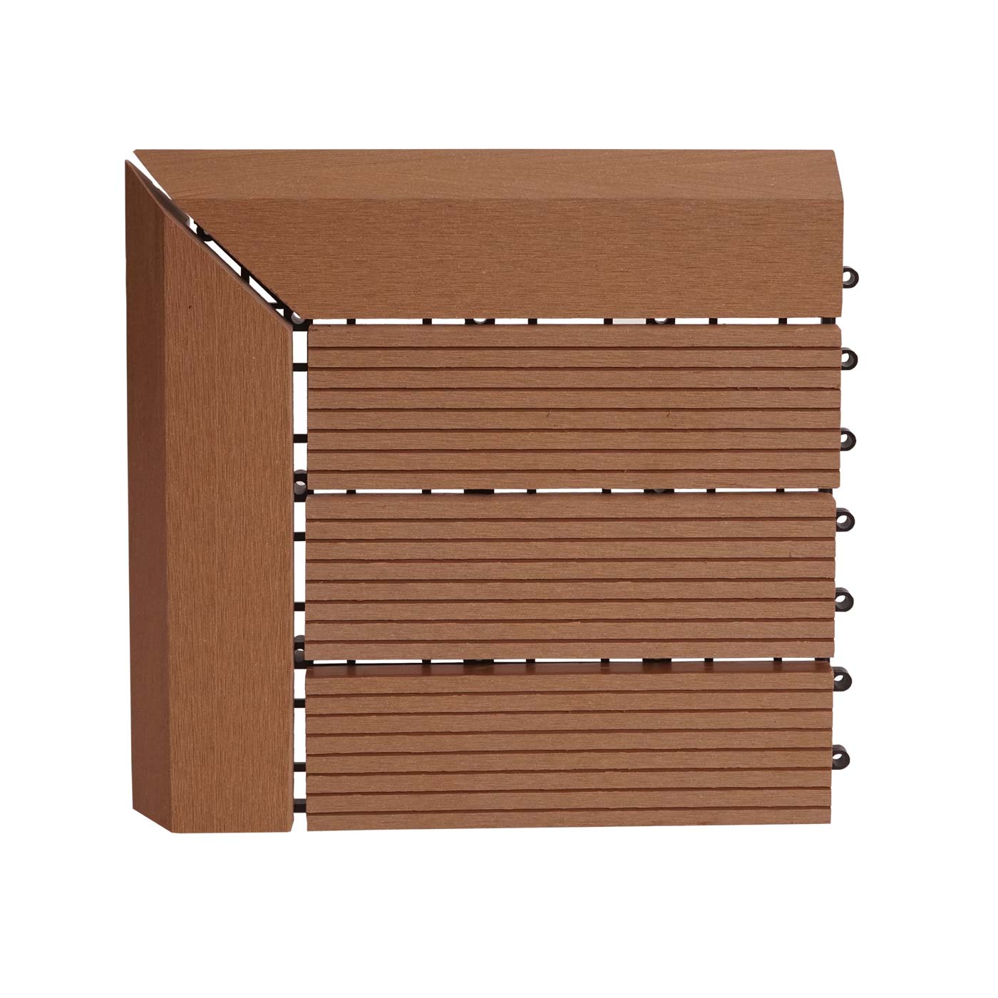 Cosmo Casa - Hoekvloertegel - Houtlook - WPC - Teak & Lineair - 30×30 cm