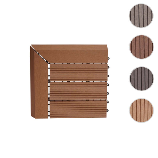 Cosmo Casa - Hoekvloertegel - Houtlook - WPC - Teak & Lineair - 30×30 cm