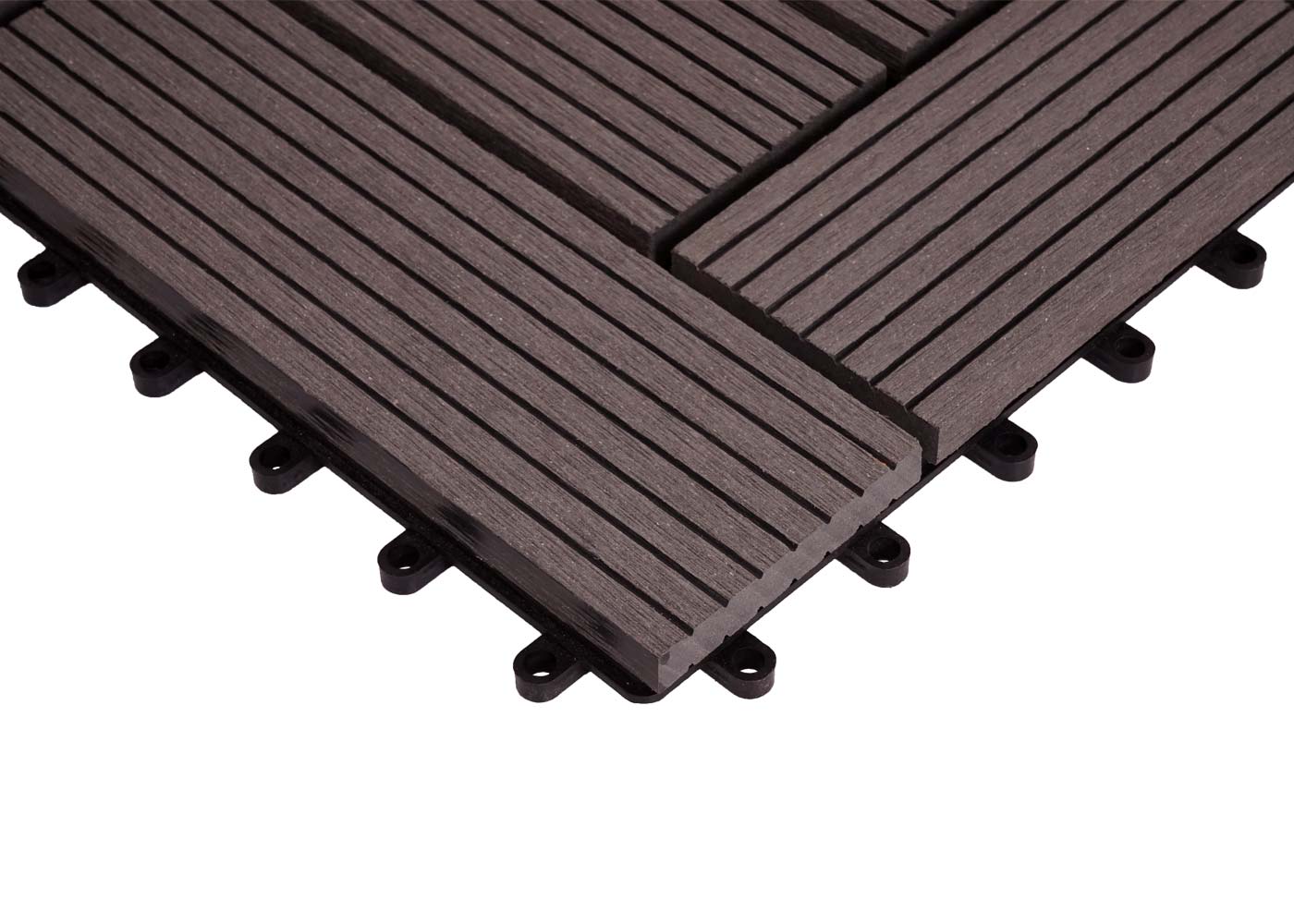 Cosmo Casa - Hoekvloertegel - Houtlook - WPC - Grijs & Offset - 30×30 cm