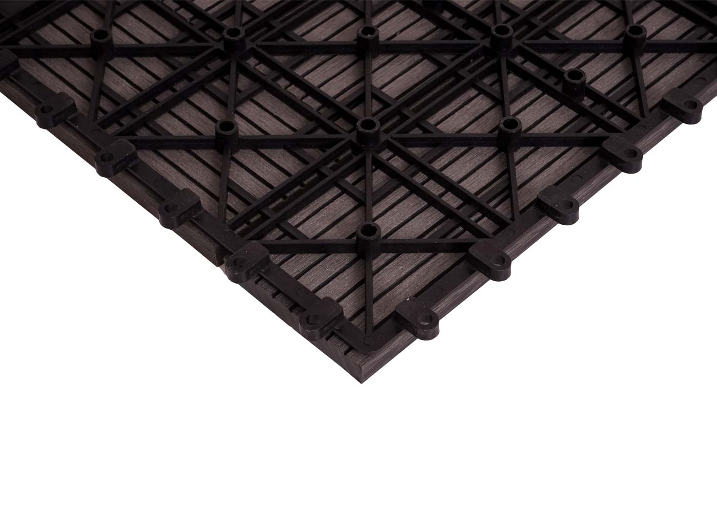 Cosmo Casa - Hoekvloertegel - Houtlook - WPC - Grijs & Offset - 30×30 cm