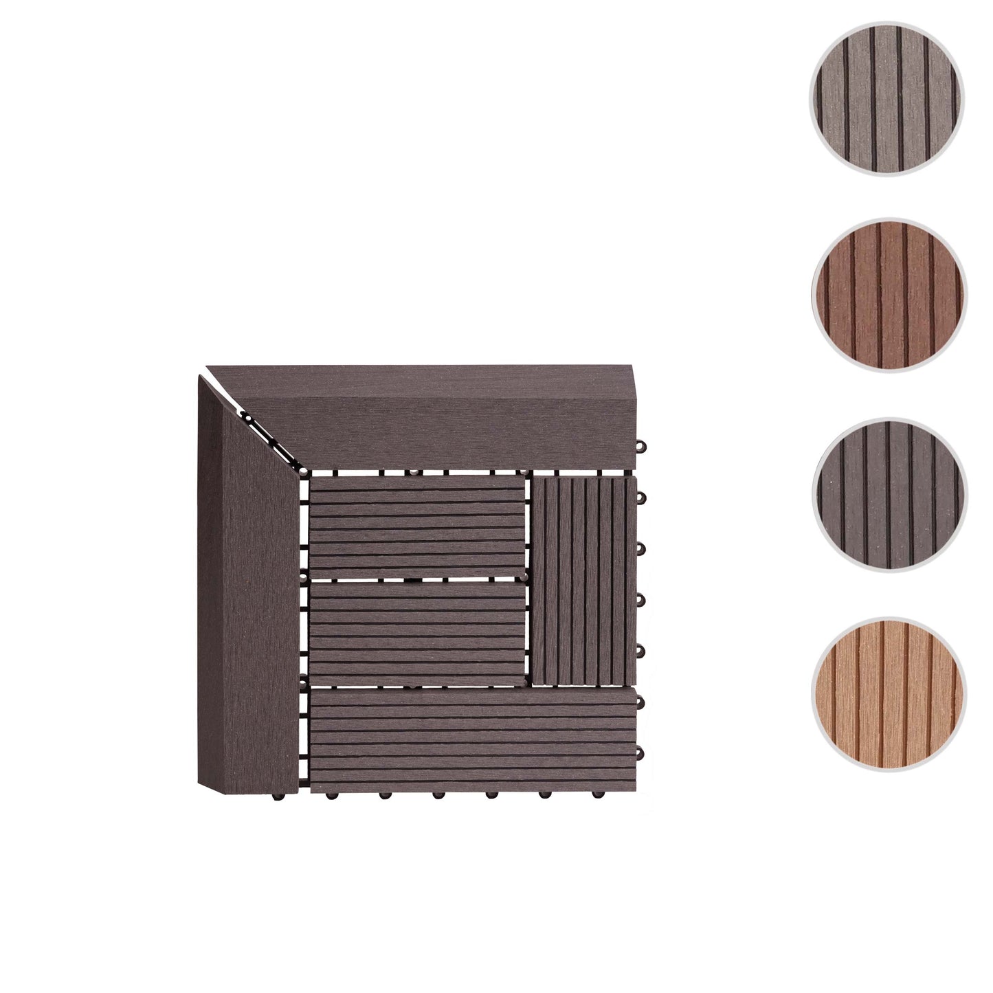 Cosmo Casa - Hoekvloertegel - Houtlook - WPC - Grijs & Offset - 30×30 cm