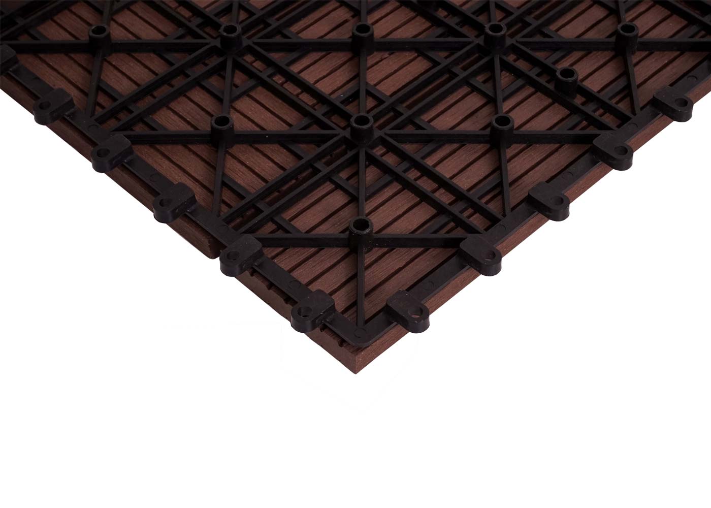 Cosmo Casa - Hoekvloertegel - Houtlook - WPC - Koffie & Offset - 30×30 cm