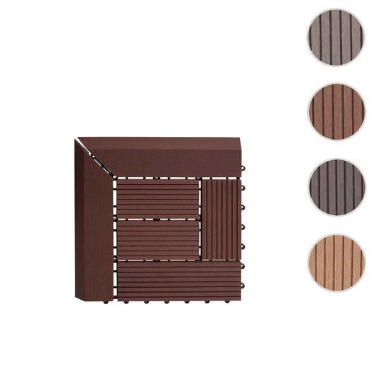 Cosmo Casa - Hoekvloertegel - Houtlook - WPC - Koffie & Offset - 30×30 cm