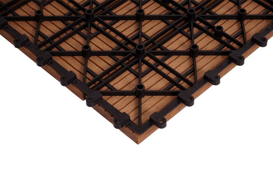 Cosmo Casa - Hoekvloertegel - Houtlook - WPC - Teak & Offset - 30×30 cm