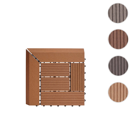 Cosmo Casa - Hoekvloertegel - Houtlook - WPC - Teak & Offset - 30×30 cm