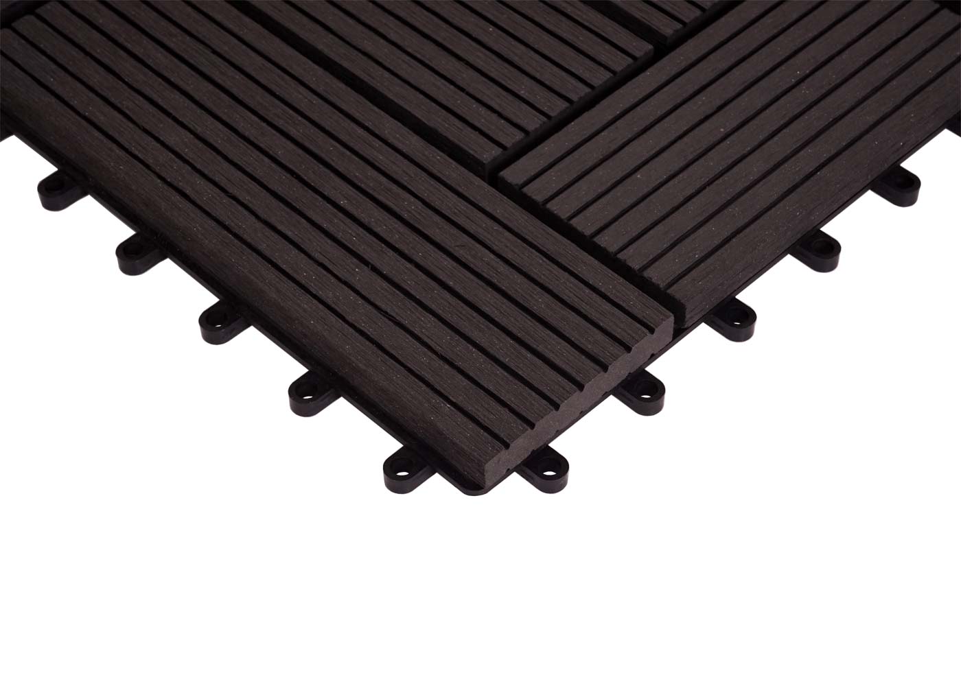 Cosmo Casa - Hoekvloertegel - Offset - WPC - Antraciet - 30×30 cm