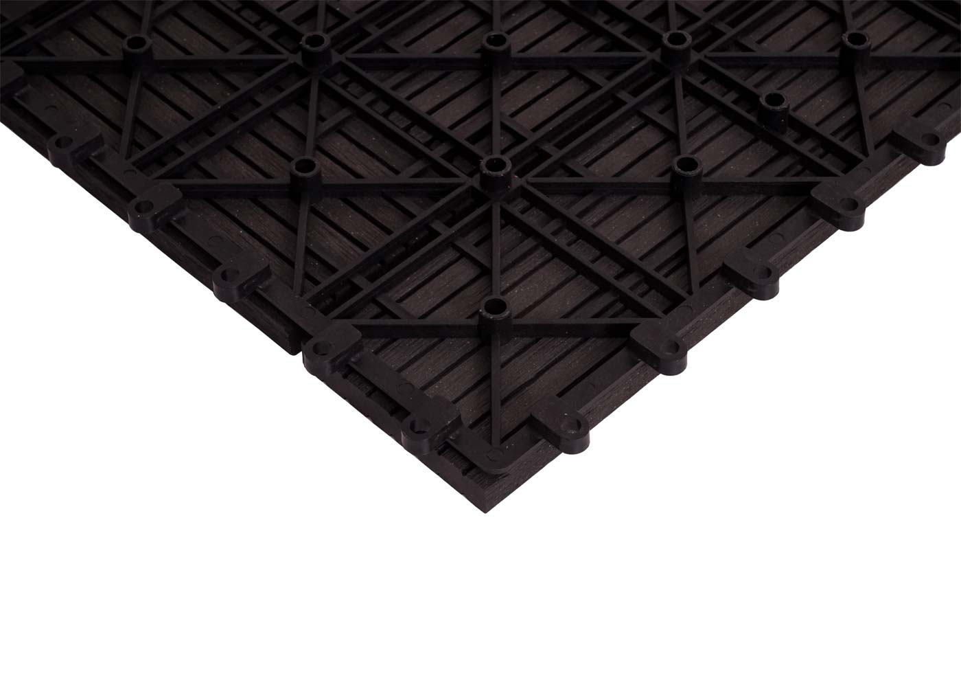 Cosmo Casa - Hoekvloertegel - Offset - WPC - Antraciet - 30×30 cm