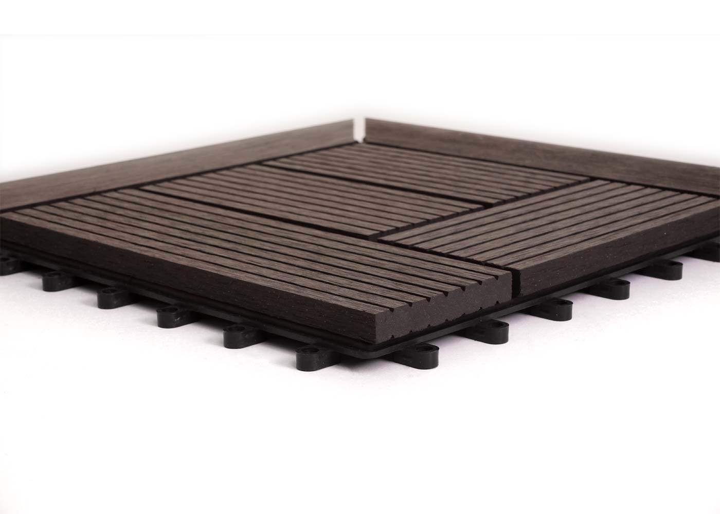 Cosmo Casa - Hoekvloertegel - Offset - WPC - Antraciet - 30×30 cm