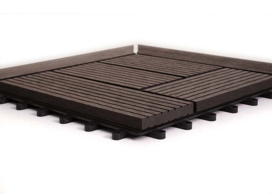 Cosmo Casa - Hoekvloertegel - Offset - WPC - Antraciet - 30×30 cm