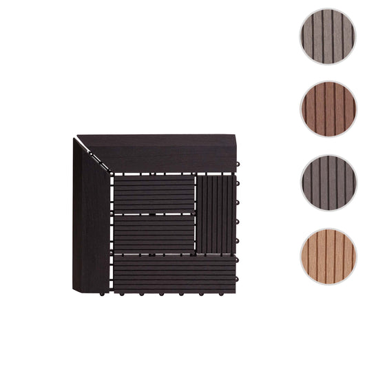 Cosmo Casa - Hoekvloertegel - Offset - WPC - Antraciet - 30×30 cm