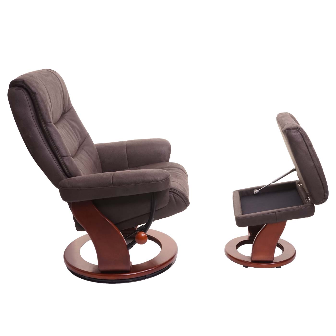 Cosmo Casa - Relaxstoel - Suèdelook - Imitatiesuède - Zwartbruin