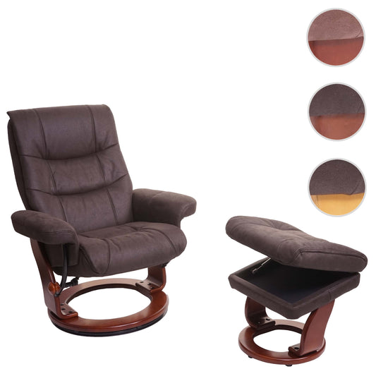 Cosmo Casa - Relaxstoel - Suèdelook - Imitatiesuède - Zwartbruin