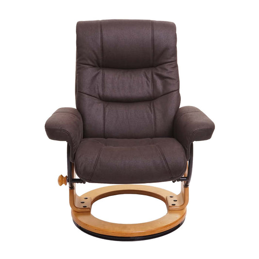 Cosmo Casa - Relaxstoel - Suèdelook - Imitatiesuède - Naturelbruin