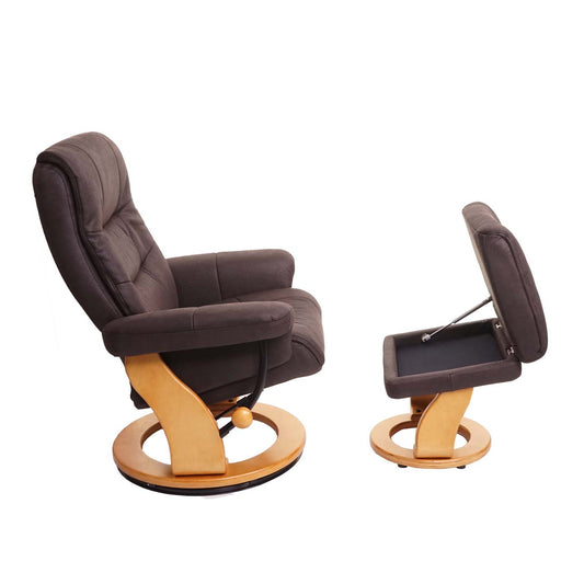 Cosmo Casa - Relaxstoel - Suèdelook - Imitatiesuède - Naturelbruin