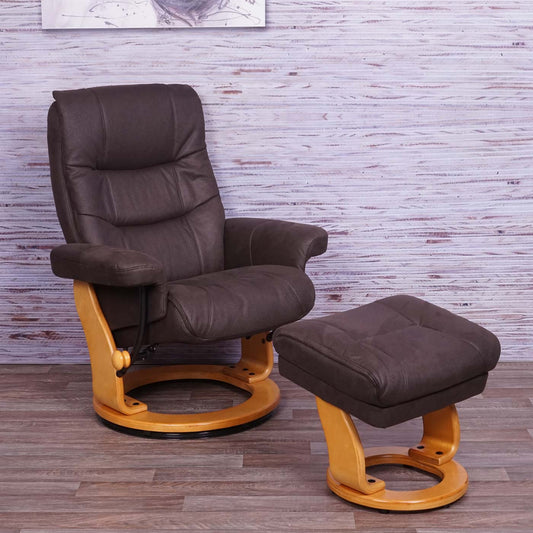 Cosmo Casa - Relaxstoel - Suèdelook - Imitatiesuède - Naturelbruin