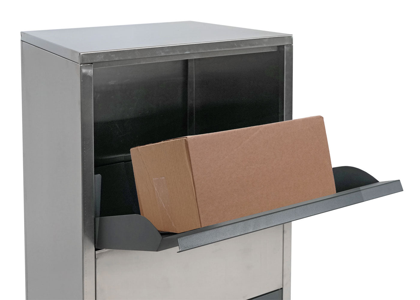 Cosmo Casa - Pakketbus staande brievenbus maat XL - Pakketbrievenbus - RVS - Antraciet