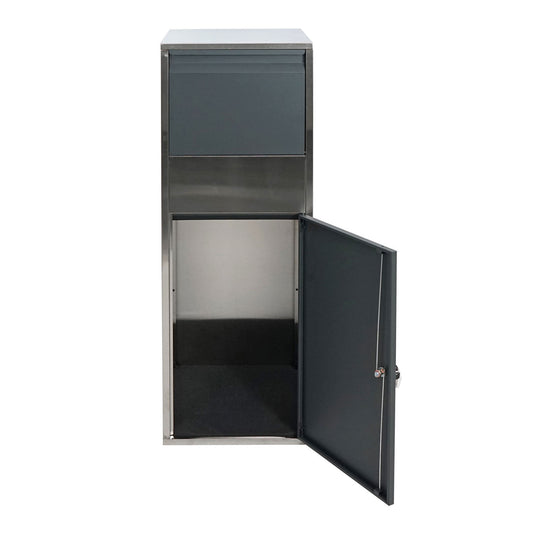 Cosmo Casa - Pakketbus staande brievenbus maat XL - Pakketbrievenbus - RVS - Antraciet