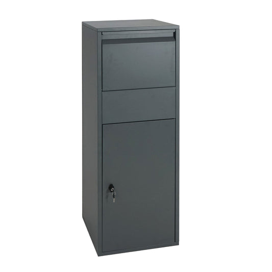 Cosmo Casa - Pakketbus staande brievenbus maat XL - Pakketbrievenbus - Gegalvaniseerd - Antraciet