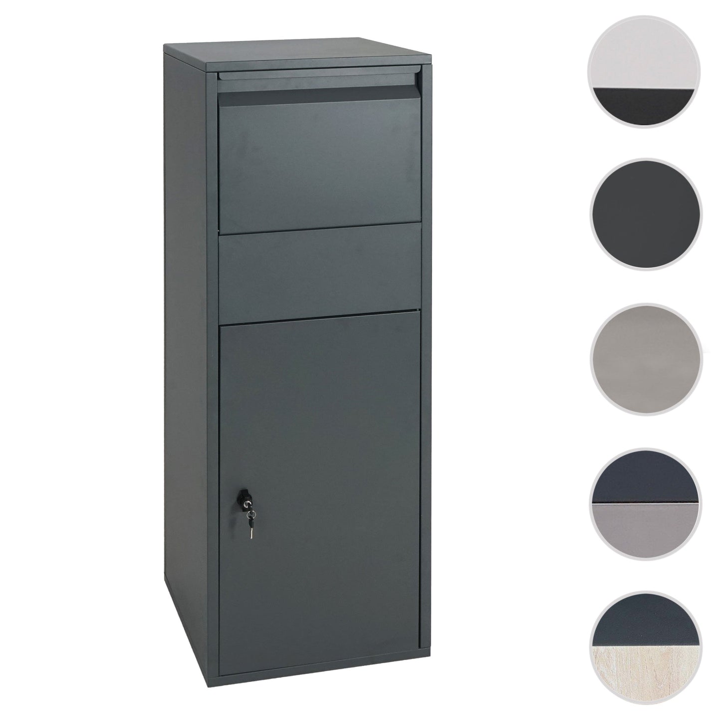 Cosmo Casa - Pakketbus staande brievenbus maat XL - Pakketbrievenbus - Gegalvaniseerd - Antraciet