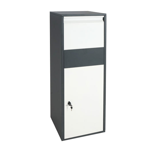 Cosmo Casa - Pakketbus staande brievenbus maat XL - Pakketbrievenbus - Gegalvaniseerd - Antraciet-wit