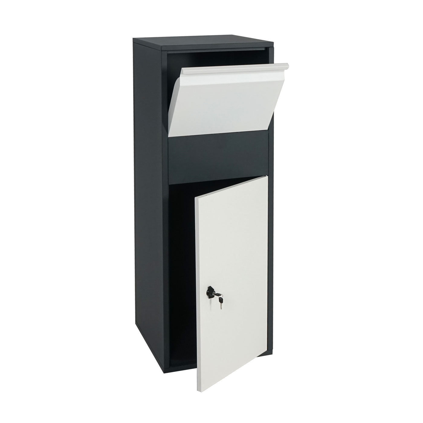 Cosmo Casa - Pakketbus staande brievenbus maat XL - Pakketbrievenbus - Gegalvaniseerd - Antraciet-wit