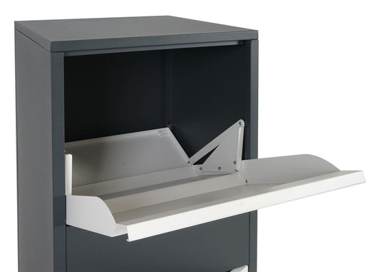 Cosmo Casa - Pakketbus staande brievenbus maat XL - Pakketbrievenbus - Gegalvaniseerd - Antraciet-wit