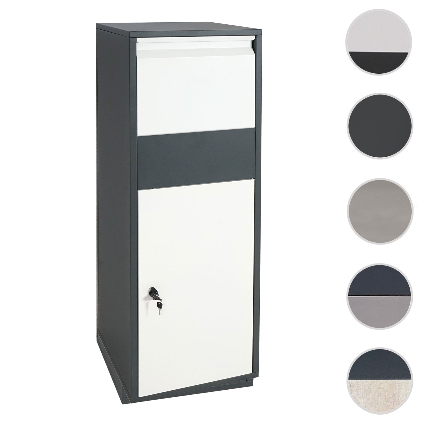 Cosmo Casa - Pakketbus staande brievenbus maat XL - Pakketbrievenbus - Gegalvaniseerd - Antraciet-wit