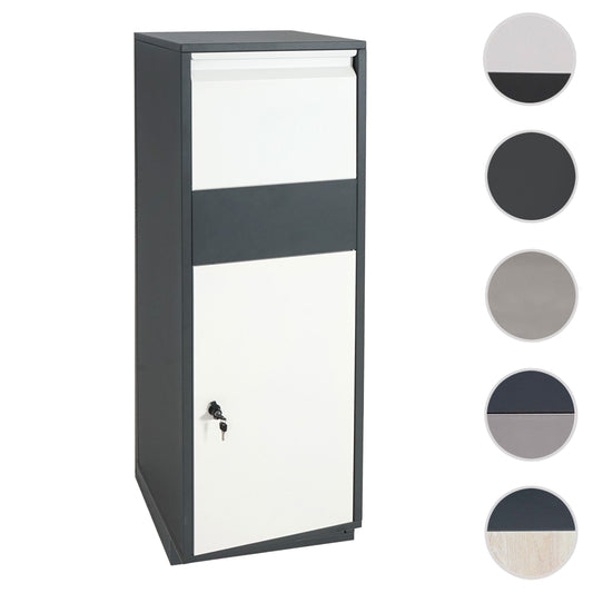 Cosmo Casa - Pakketbus staande brievenbus maat XL - Pakketbrievenbus - Gegalvaniseerd - Antraciet-wit