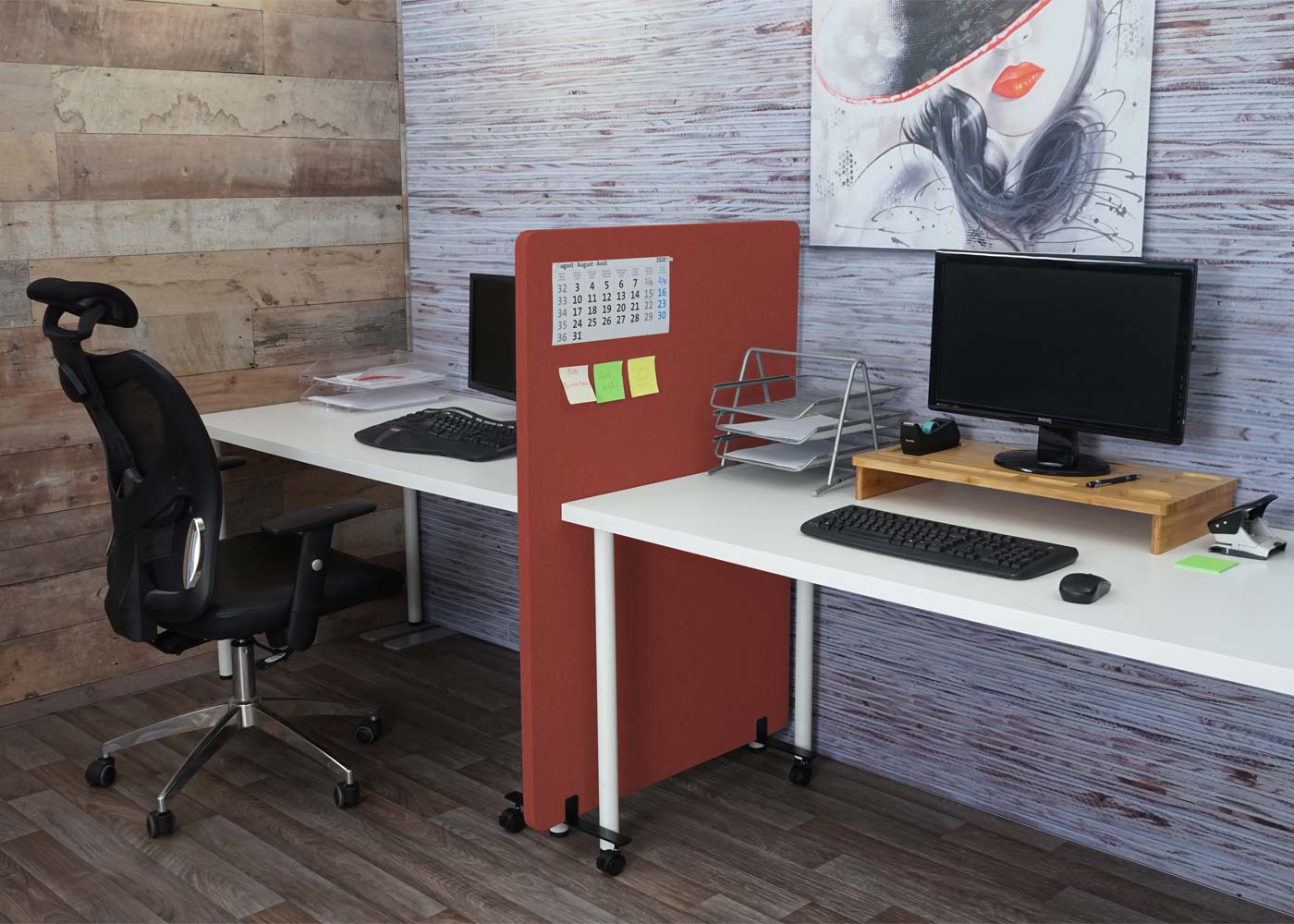 Cosmo Casa - Scheidingswand - Akoestisch - Textiel - Bruin - 127×80 cm