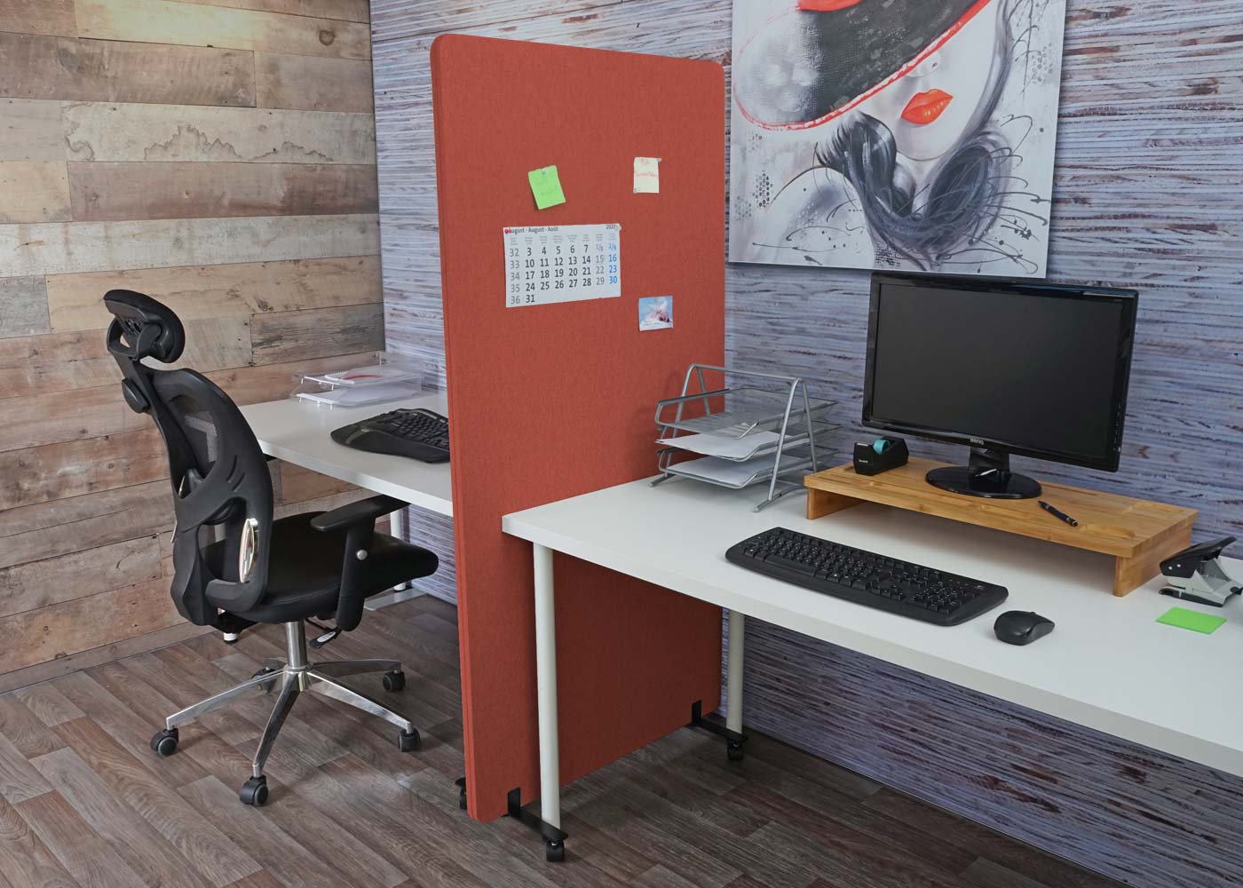 Cosmo Casa - Scheidingswand - Akoestisch - Textiel - Bruin - 167×80 cm