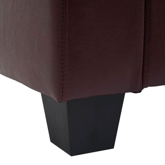 Cosmo Casa - Bankstel - Lounge Set Lille - Kunstleer - Roodbruin