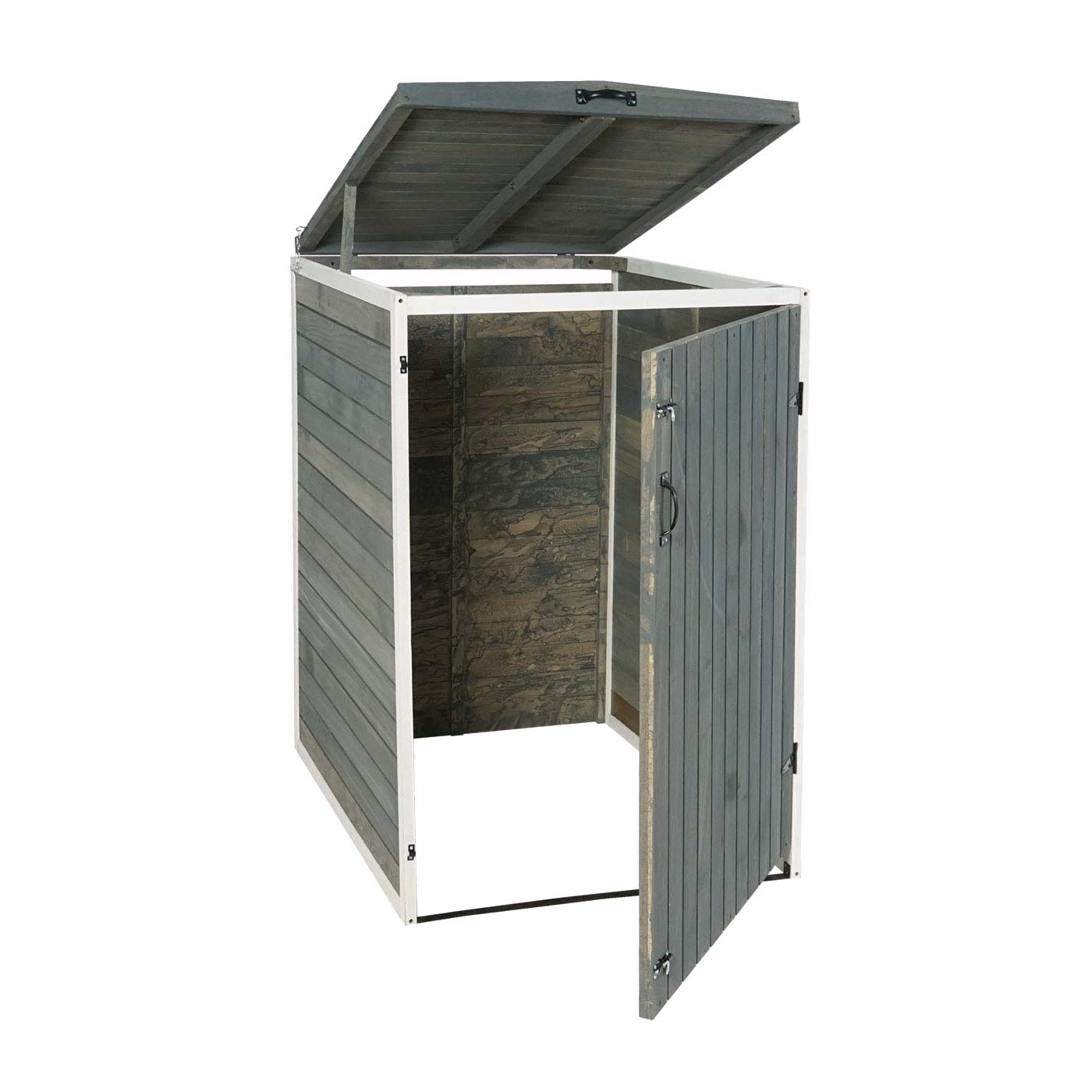 Cosmo Casa - Afvalbakbekleding - Uitbreidbaar - Hout - Grijs-wit - 126×80×98 cm