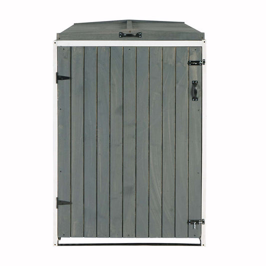Cosmo Casa - Afvalbakbekleding - Uitbreidbaar - Hout - Grijs-wit - 126×80×98 cm