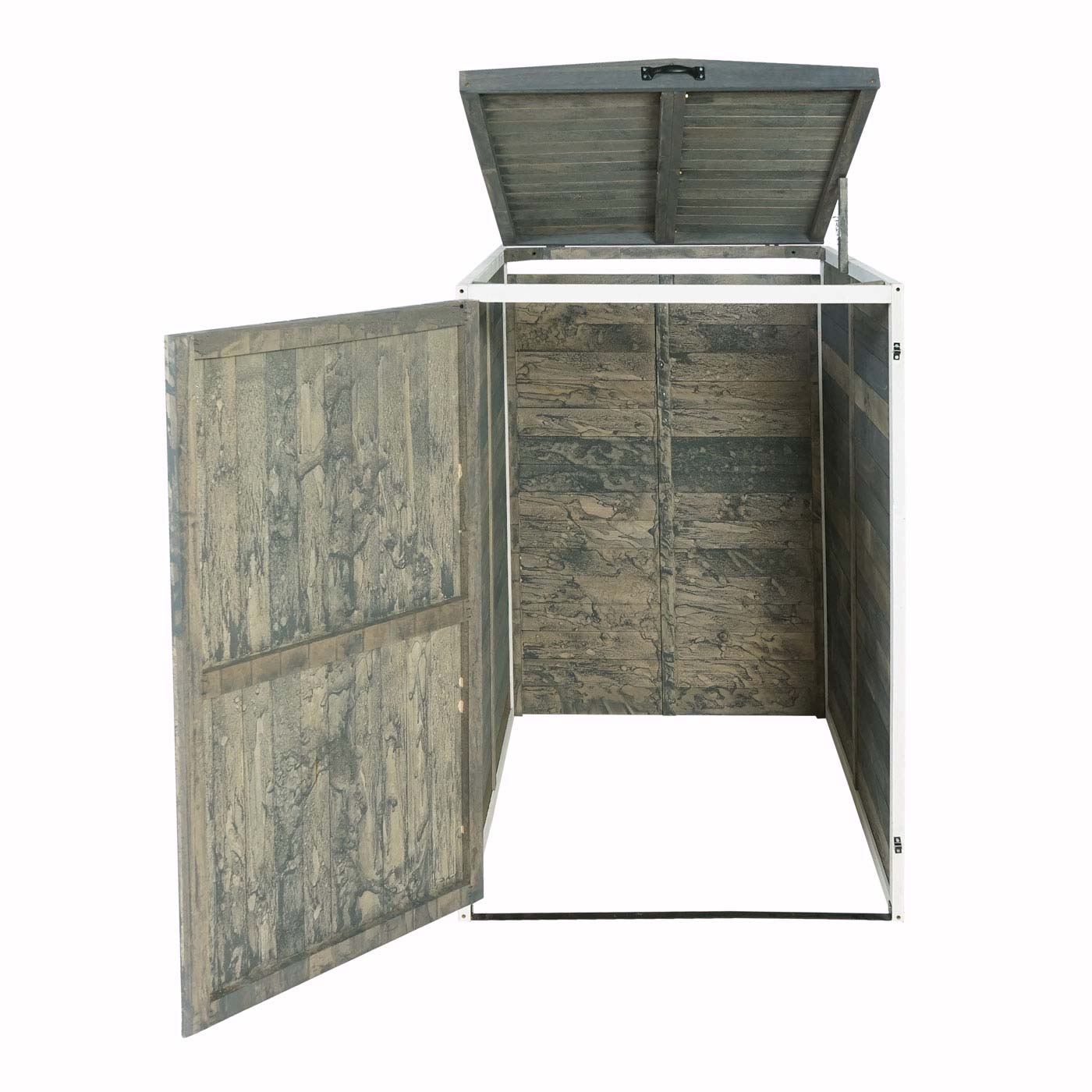 Cosmo Casa - Afvalbakbekleding - Uitbreidbaar - Hout - Grijs-wit - 126×80×98 cm