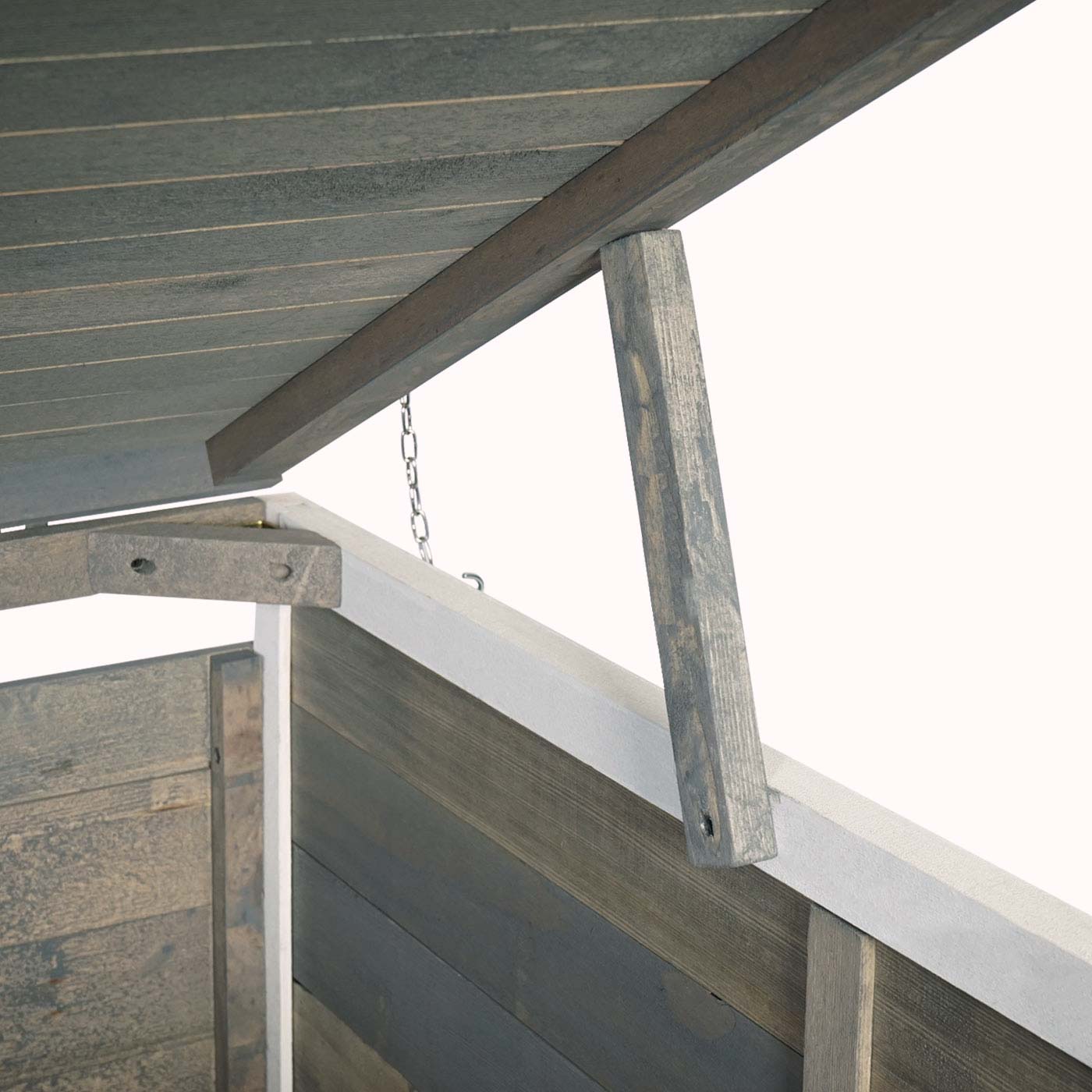 Cosmo Casa - Afvalbakbekleding - Uitbreidbaar - Hout - Grijs-wit - 126×80×98 cm