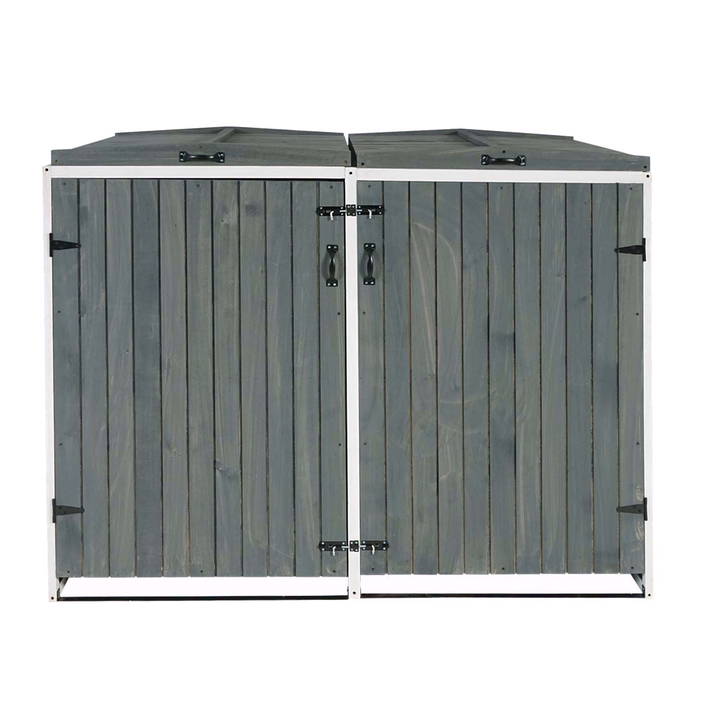 Cosmo Casa - Afvalbakbekleding - Uitbreidbaar - Hout - Grijs-wit - 126×158×98 cm