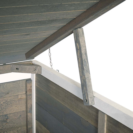 Cosmo Casa - Afvalbakbekleding - Uitbreidbaar - Hout - Grijs-wit - 126×158×98 cm