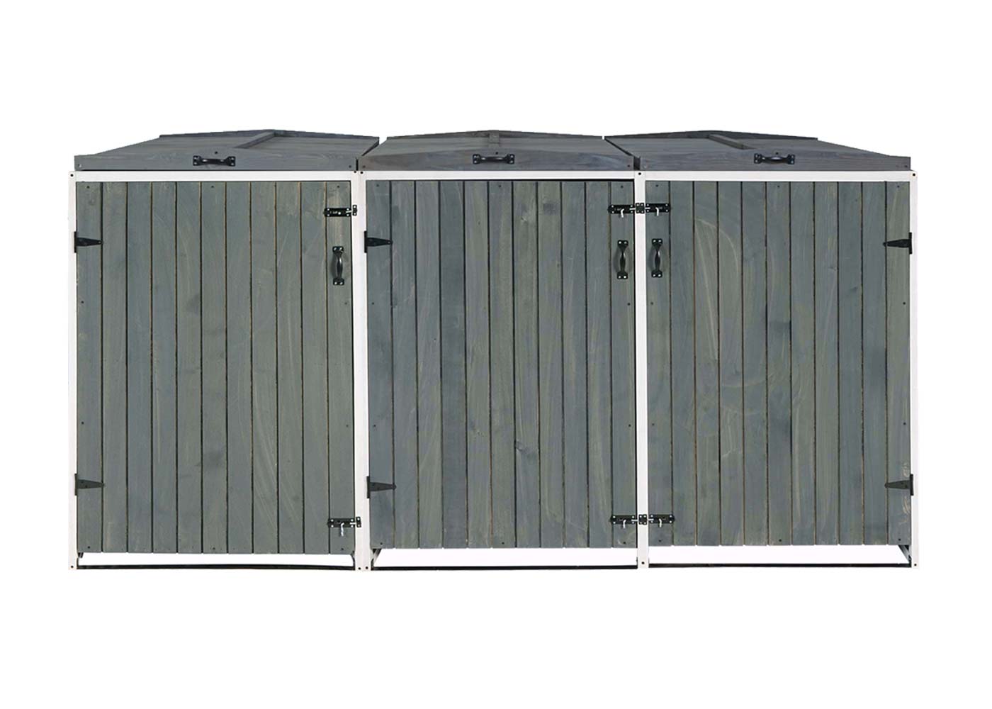 Cosmo Casa - Afvalbakbekleding - Uitbreidbaar - Hout - Grijs-wit - 126×238×98 cm