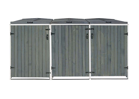 Cosmo Casa - Afvalbakbekleding - Uitbreidbaar - Hout - Grijs-wit - 126×238×98 cm