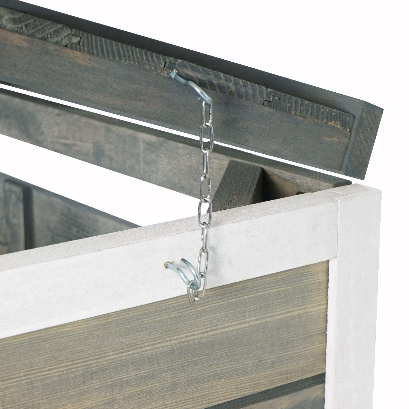 Cosmo Casa - Afvalbakbekleding - Uitbreidbaar - Hout - Grijs-wit - 126×238×98 cm