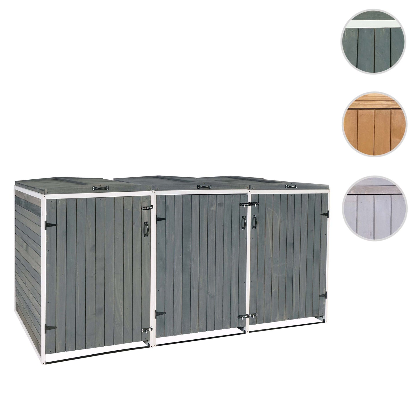 Cosmo Casa - Afvalbakbekleding - Uitbreidbaar - Hout - Grijs-wit - 126×238×98 cm