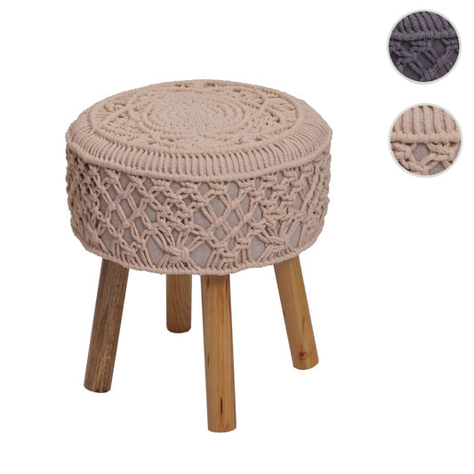 Cosmo Casa - Kruk - Gebreid - Textiel - Crèmebeige - 45×41 cm