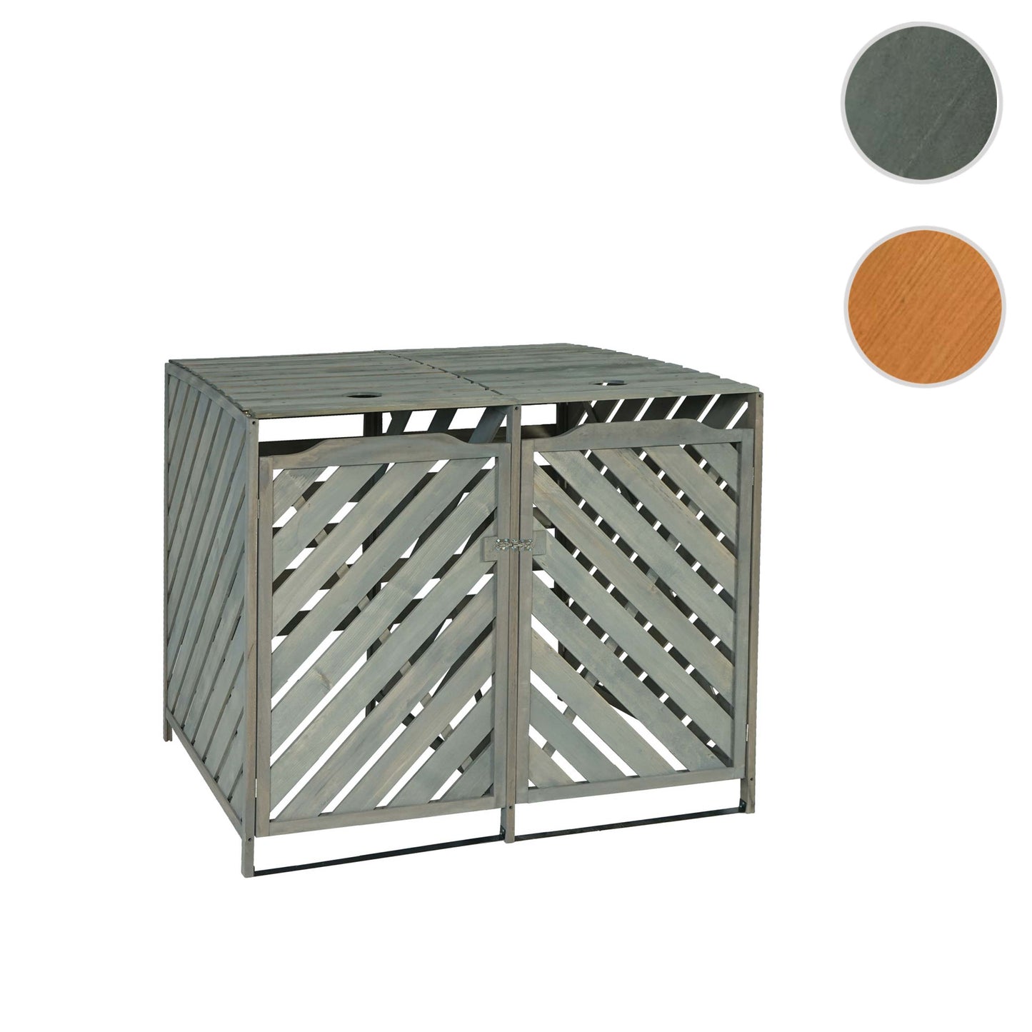 Cosmo Casa - Afvalbakbekleding - Uitbreidbaar - Hout - Grijs - 121×133×98 cm