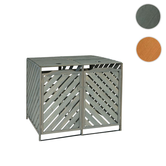 Cosmo Casa - Afvalbakbekleding - Uitbreidbaar - Hout - Grijs - 121×133×98 cm