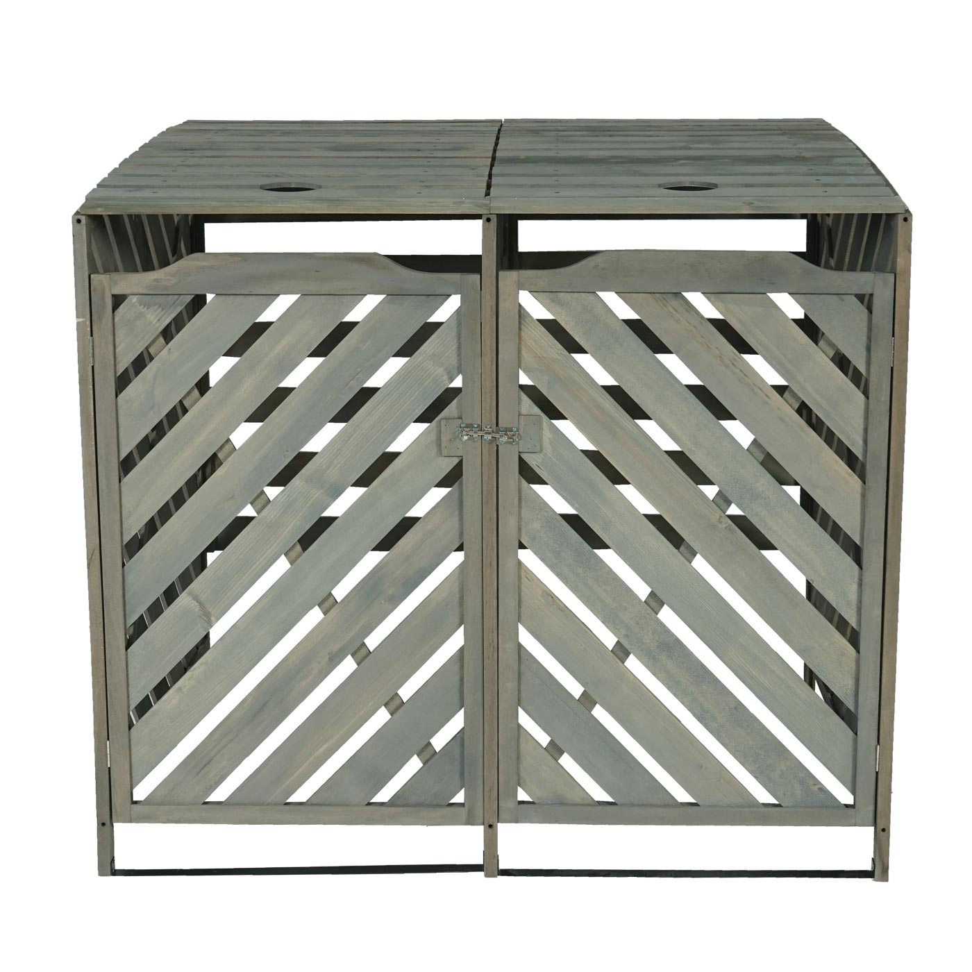 Cosmo Casa - Afvalbakbekleding - Uitbreidbaar - Hout - Grijs - 121×133×98 cm